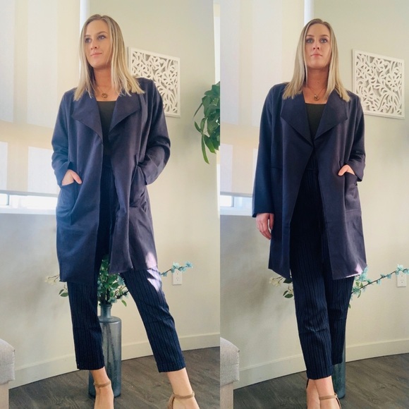 Jackets & Blazers - 🍁 Napa Valley Vegan Suede Coatigan Navy